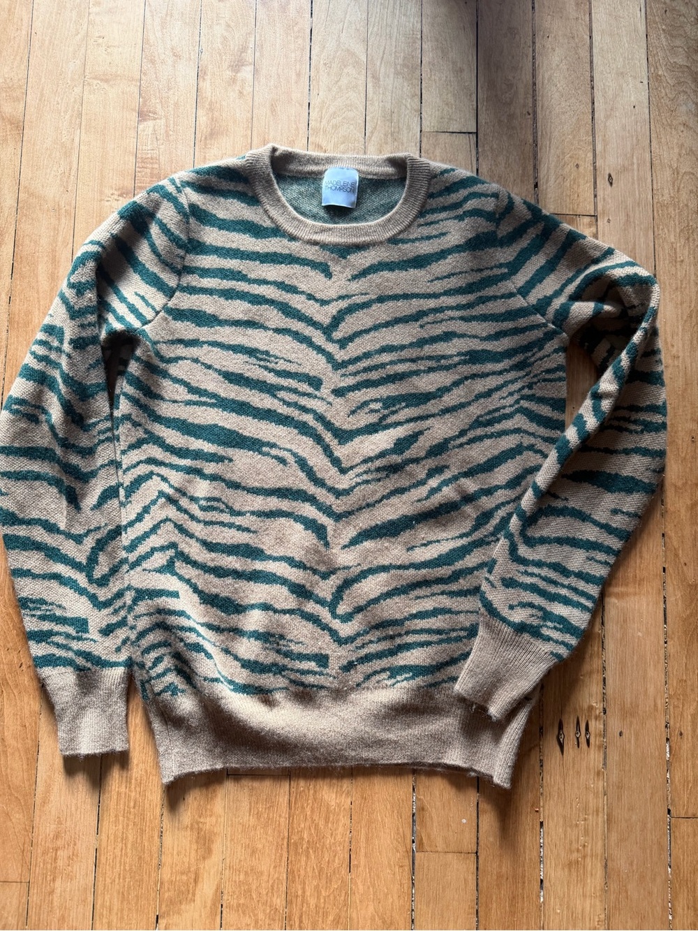 Madeleine Thompson Cashmere Wool Sweater - Zebra Print - Size S